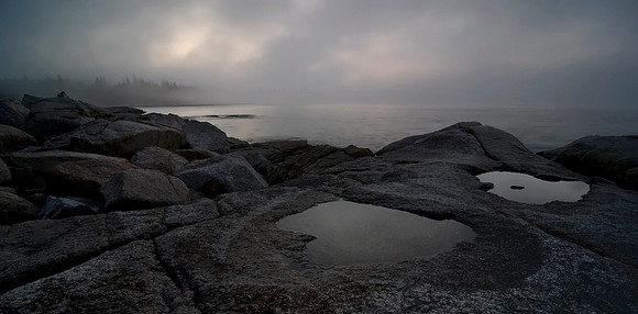Morning Fogrise at Birch Point Beach State Park, Maine - August, 2009